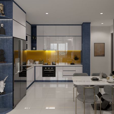 Tủ Bếp L phủ Acrylic 002