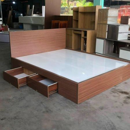 Giường ngủ 2 ngăn kéo gỗ mdf