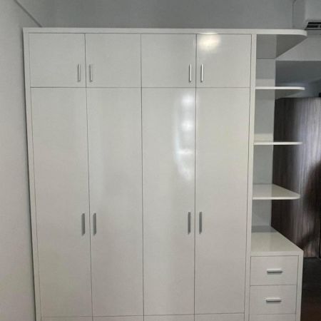 Tủ quần áo trắng tinh nhiều ngăn kéo 2m4
