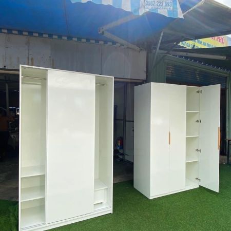 Tủ quần áo trắng tinh gỗ mdf