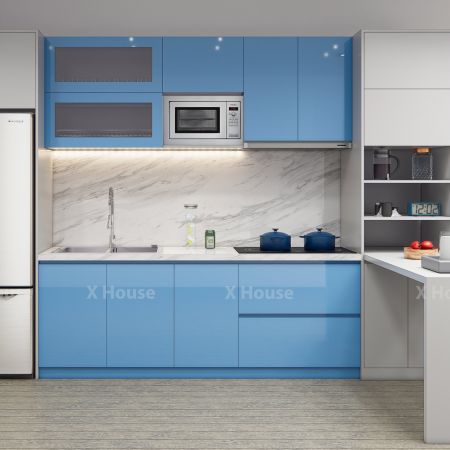 Tủ Bếp L phủ Acrylic 018