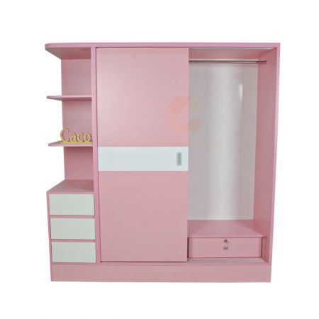 Tủ quần áo cánh lùa  màu hồng gỗ ( MDF )